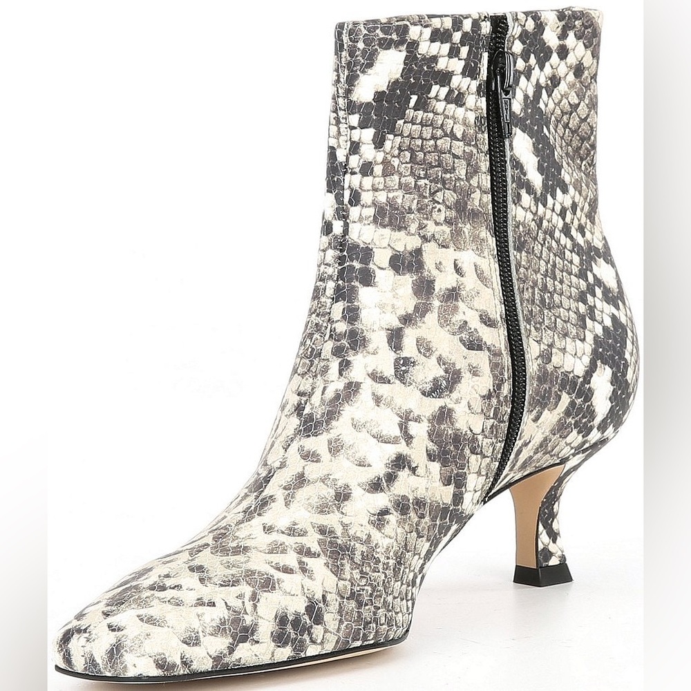 NWOB $129 Giani Bini Palmero Snake Print Snip Toe Kitten Heel Booties - Picture 4 of 9